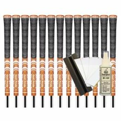 Golf Pride MCC TEAMS (New Decade) Midsize Grip - DARK ORANGE/WHITE (13pcs + Golf Grip Kit)