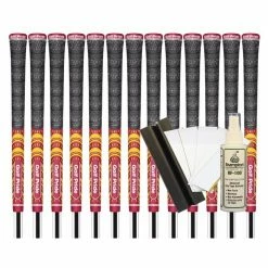 Golf Pride MCC TEAMS (New Decade) Standard Grip - DARK RED/YELLOW (13pcs + Golf Grip Kit)
